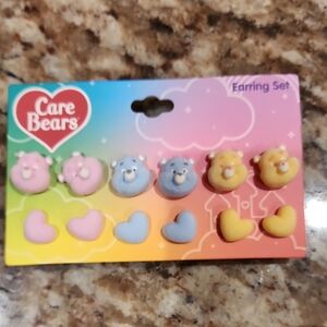Care Bears Kids Earring Set - Pink, Blue, Yellow